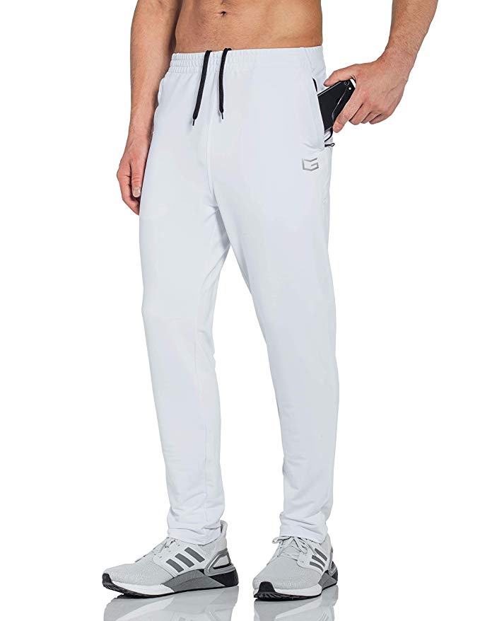 G Gradual Men's Sweatpants with Zipper Pockets Tapered Track Athletic Pants for Men Running, Exercise, Workout