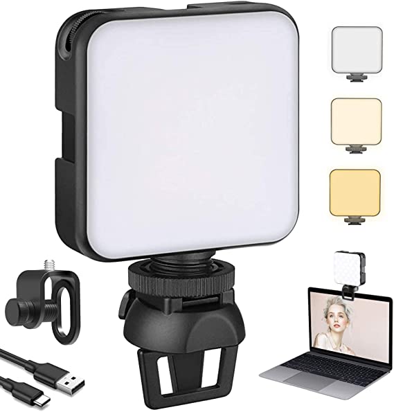 NexiGo 2021 Video Conference Lighting Kit, Dimmable & Rechargeable Laptop Webcam Lighting with Clip, 2.8 Inch Cube LED Camera Light for Zoom Meeting, Video Conference, Streaming, Photography, Vlogging