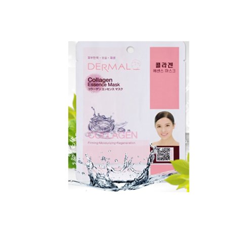 Dermal Korea Collagen Essence Full Face Facial Mask Sheet - Royal Jelly (10 Pack)