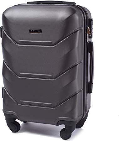 VINCI LUGGAGE Spacious Cabin Trolley - Lightweight Airplane Case - Luxurious and Modern case with Two-Stage Telescopic Handle and Combination Lock (Dark Grey, S 55x37x23)
