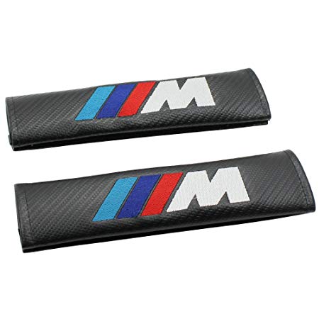 Carbon Fiber M-Tech Sports Style Car Seat belt Cover Shoulder Pads For BMW 1-Pair