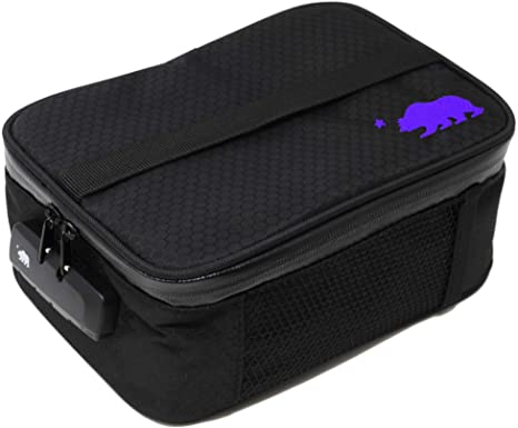 Cali Crusher 100% Smell Proof Soft Case w/Combo Lock (9"x7"x3.5") (Black/Purple)