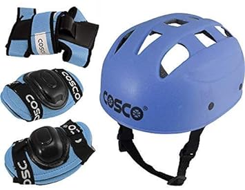 Cosco Protective Kit for Skating, 4 in 1 Protective Kit Includes 1 Head, 2 Knee 2 Elbow & 2 Pam Guards Skating Kit - Beginner, Blue