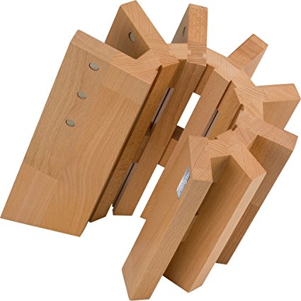 Artelegno 51 Pisa Magnetic Knife Block, Solid Beech Wood Natural Lacquer Finish