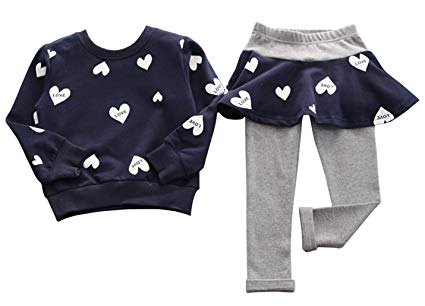 Adorable Toddler Baby Girls Clothes Set Long Sleeve T-Shirt and Pants Outfit Fall Clothes