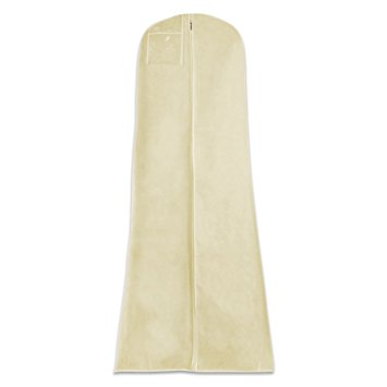 Hangerworld 72" Breathable Ivory Wedding Gown Dress Garment Cover Bag with Secret Internal Pocket