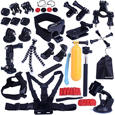 Quimat 48-in-1 Accessories Kit for Gopro Camera,Bundles Kit for Gopro Hero 4 Session/3/2/1 Camera Accessory Kit for SJ4000 SJ5000 SJ6000