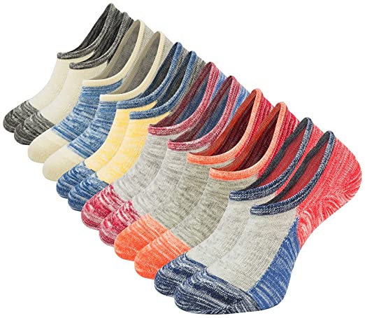 Empino Mens No Show Socks Non Slip Funky Cotton Low Cut Ankle Casual Socks Liners