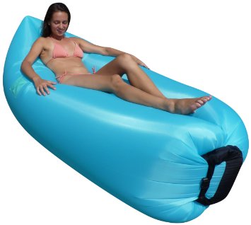 Inflatable Floating Lounger by Kopaka - Ultimate Portable Outdoor Air Filled Chair - Use at Beach, Park, Home, Festivals and more. Acts as Lounge Chair, Bean Bag, Hammock, Sofa, Couch, Bed or Floater