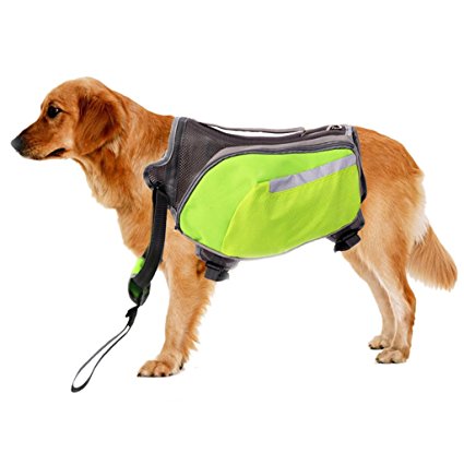 Petroad Dog Backpack Pet Carrier Medium Adjustable Saddlebag Harness Carrier Dog Accessory for Hiking Traveling Camping Walking