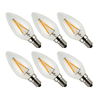 LIGHTSTORY C11 18W LED Candelabra Bulb 25W Equivalent E12 Base 2700K Non-dimmable 6-Pack