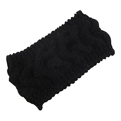 Pusheng Women's Versatile Wool Knit Crochet Twist Hair Band Headband Ear Warmer
