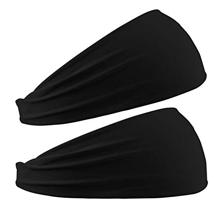 LEOTER Mens Headband Guys Sweatband & Sports Headband for Running Crossfit Working Out and Dominating Your Competition - Performance Stretch & Moisture Wicking