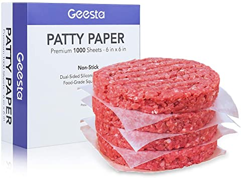 Patty Papers for 6 Inch Burger Press (1000 pcs) Hamburger Round Separators Lunch Meat Waxed Paper Cook Bake Steaming Grill BBQ Barbecue
