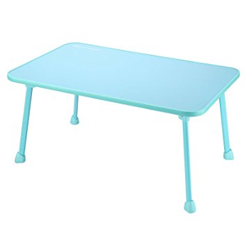 Large Bed Tray NNEWVANTE Laptop Desk Lap Desk Foldable Portable Standing Outdoor Camping Table, Breakfast Reading Tray Holder for Couch Floor Students Young Color(Blue)