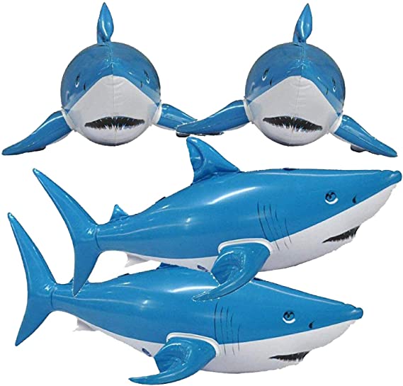 Jet Creations Inflatable Animals Shark 24 inch Long- Best for Party Pool Supplies Favors Birthday Gifts for Kids and Adults an-SHARKY4