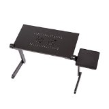 Adjustable Vented Laptop Table Laptop Computer Desk Portable Bed Tray Book Stand Multifunctional and Ergonomics Design Dual Layer Tabletop up to 17