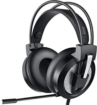 Greatever Gaming Headset, Headset PC PS4 Headset with Noise Canceling Microphone, Bass Surround Sound, Headphones for PC MAC Laptop IPad iPod Smartphone (Black)