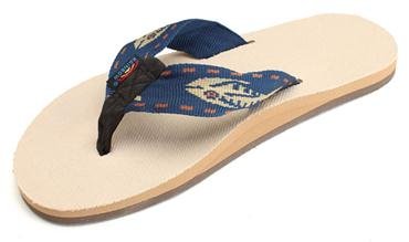 Rainbow Sandals Men's Single Layer Hemp Sandal with a Nylon Fish Pattern Strap