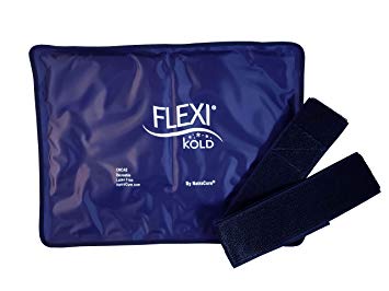 FlexiKold Gel Ice Pack w/Straps (Standard Large: 10.5" x 14.5") - One (1) Reusable Cold Therapy (for Pain and Injuries, wrap Around Knee, Shoulder, Back, Ankle, Neck, Hip, Wrist) - 6300 Cold-Strap