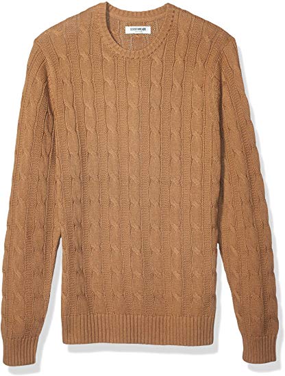 Amazon Brand - Goodthreads Men's Soft Cotton Cable Stitch Crewneck Sweater