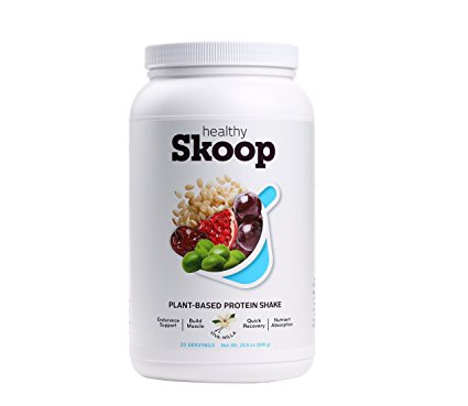 Healthy Skoop B-Strong Classic Vanilla Plant-Based Protein Powder Shake with Pea Protein, Viva-nilla, 29.8 Ounces