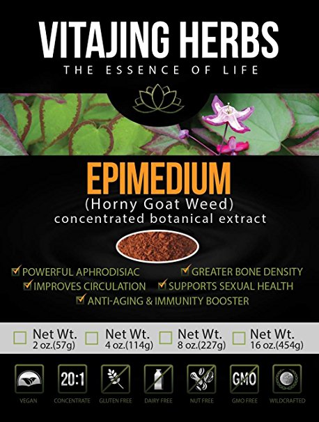 Epimedium Leaf Extract Powder (HORNY GOAT WEED) ORGANIC 20:1 CONCENTRATION - (2oz - 57gm)