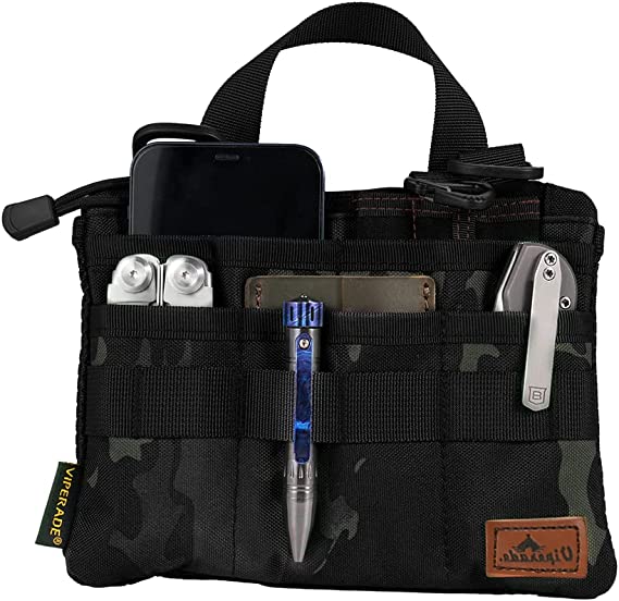 VIPERADE VE5 Tool Pouch, Tool Pocket Organizer for Men, Oxford Shoulder Tool Pouch with 7 Pockets for Flashlight, Pocket Knife, Notebook, EDC Tools, Keys