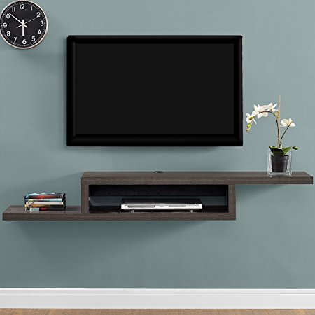 Martin Furniture IMAS360S Asymmetrical Floating Wall Mounted TV Console, 60", Skyline Walnut