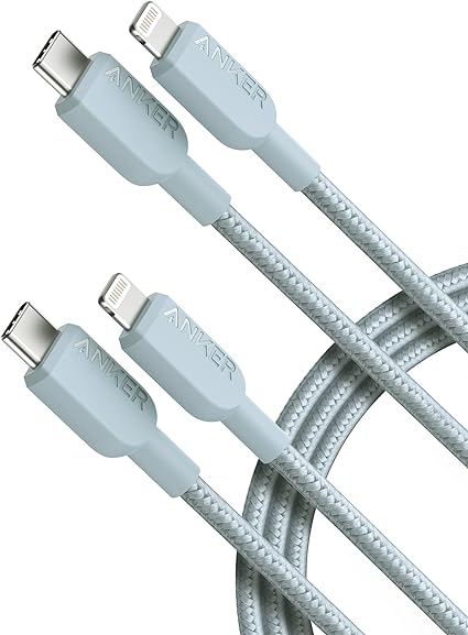 Anker iPhone Fast Charging Cable, 2pack-6ft, 310 USB-C to Lightning Braided Cable, MFi Certified Cable for iPhone 14 Plus 14 14 Pro Max 13 13 Pro iPhone 12 (Blue, Charger Not Included)