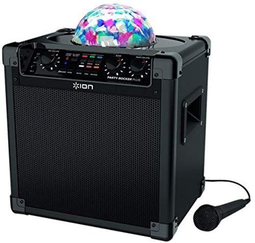 ION Audio Party Rocker Plus | Rechargeable Speaker with Spinning Party Lights & Karaoke Effects (50W)