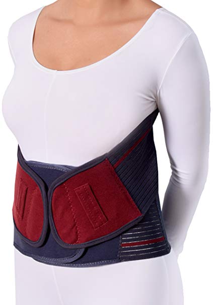 Compression Back Brace with Stabilizing Plastic Panels for Chronic Back Pain, Lumbar Support, and Spinal Instability (Gray, 2X/3X)