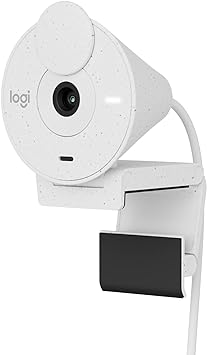 Logitech Brio 300 Full HD Webcam with Privacy Shutter, Noise Reduction Microphone, USB-C, Ceritified for Zoom, Microsoft Teams, Google Meet, Auto Light Correction, Streaming Webcam - White