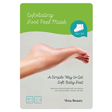 1 Pair Exfoliating Foot Peel Mask - Peeling Away Dry Dead Skin, Callus Remover - Baby Your Feet Naturally by Vena Beauty