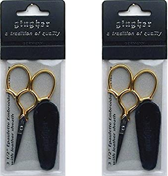 Gingher Epaulette 3-1/2 Inch Embroidery Scissors (2 Pack)