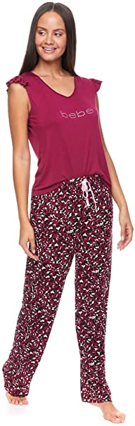 bebe Womens Tank Top and Pajama Pants Lounge Sleepwear Set - Pajama Set for Women