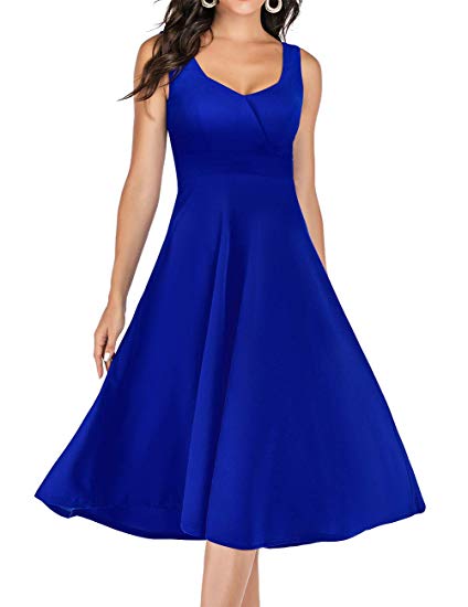 DRESSTELLS Women's Vintage Homecoming Sleeveless Tea Dress Cocktail Party Swing Dress