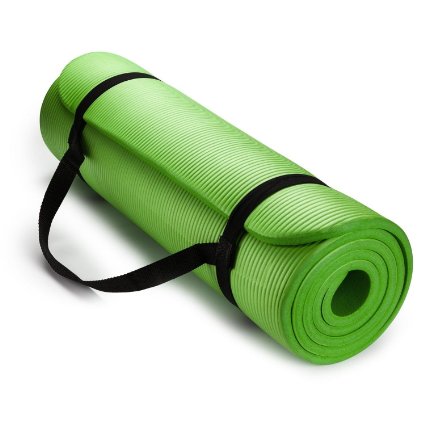 Yoga THICK All-Purpose 15mm Extra Thick High Density Anti-Tear Exercise Mat with Carrying Strap
