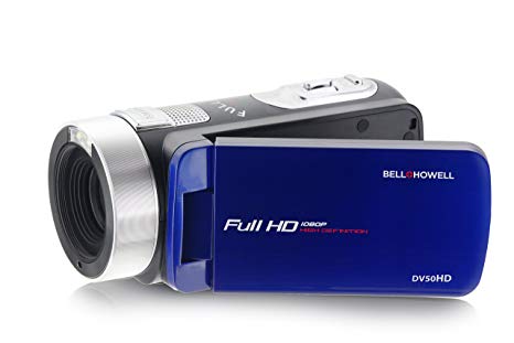 Bell Howell 1080p Full HD Video Camcorder with 20.0 MP Still Image Resolution & 3" Touch Screen LCD, Blue (DV50HD-BL)