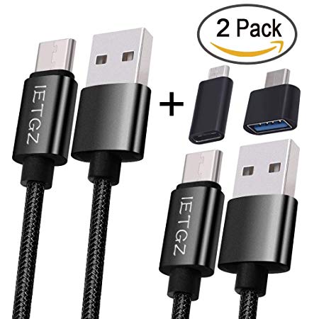 USB Type C Fast Charging Cable 2 Pack 3ft 3 Amp Black for Samsung S9 S8 Note 8 Nintendo Switch LG G6 G5 V20 V30 Nexus 6P 5X