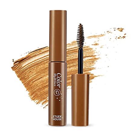 ETUDE HOUSE Color My Brows 4.5g #4 Natural Brown | Eyes Makeup | Eyebrow Mascara, Quickly Fixing Natural Eyebrow Makeup with Care Effect | Kbeauty