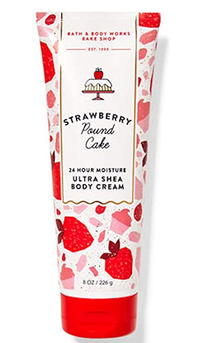 Bath and Body Works Body Care - 24 Hour Moisture Ultra Shea Body Cream - 8 oz - Strawberry Pound Cake