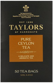 Taylors of Harrogate Pure Ceylon Tea, 50 Count Tea Bags