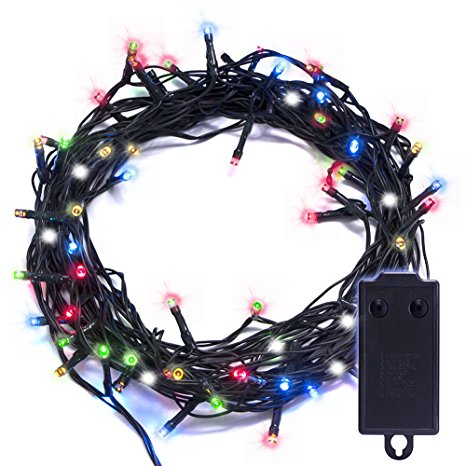 Blinngo LED String Lights, 32.8ft 72LED Portable Battery Powered LED Lights‎, Decor Rope lights with Timer Box For Home, Gardens, Lawn, Patio, Weddings, Parties (Multi-color)