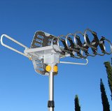 Able Signal Amplified HD Digital Outdoor HDTV Antenna with Motorized 360 Degree Rotation UHFVHFFM Radio with Infrared Remote Control