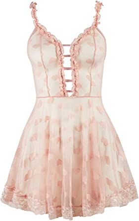 Women Lingerie Babydoll Lace Nightgown V-Neck Chemise Sleepwear Dress S-XXL