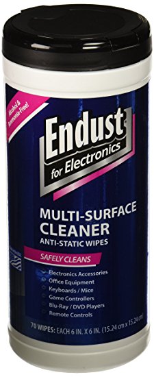 Endust for Electrioncs Pop-Up, Pre-Moistened, Anti-Static & Non-Streak Screen Cleaner Wipes, 70-Count