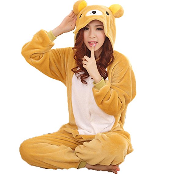 Zerlar Pajamas Animal Costume Onesie Adults Sleepwear Kigurumi Cosplay Rilakkuma