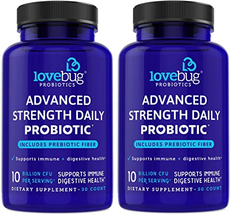 Probiotic and Prebiotic Digestive Health Supplement, Shelf Stable - with 10 Billion CFU, Turmeric - for Men & Women, 15x More Survivability (60)