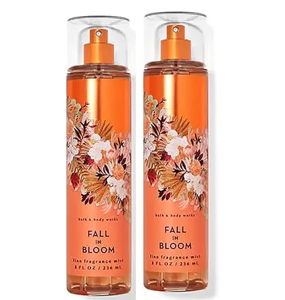 Bath & Body Works Fall in Bloom Fine Fragrance Body Mist Gift Set 8 oz Pack Lot of 2 (Fall in Bloom)